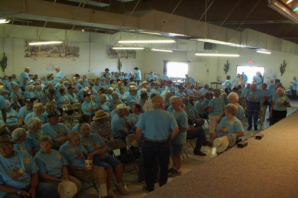 Gathering in the building to get organized