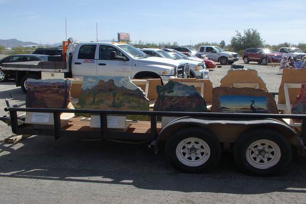 Rocks for bidding on display