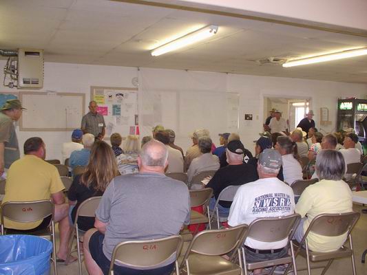 Terry Boswell holding a meteorites seminar