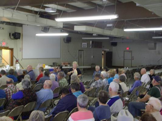 Pat S reporting on the Bingo Events to the Board and Membership